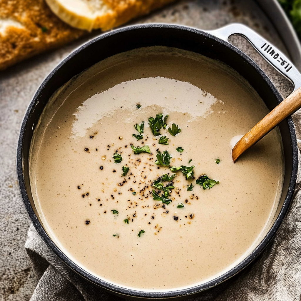 Recipe preparation for Mushroom Bisque