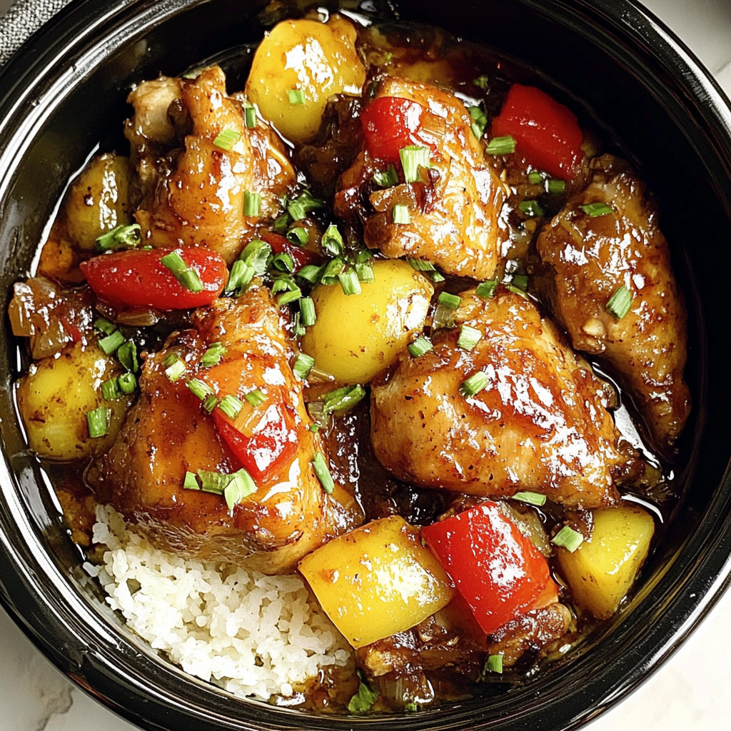 Recipe preparation for Crockpot Hawaiian Chicken