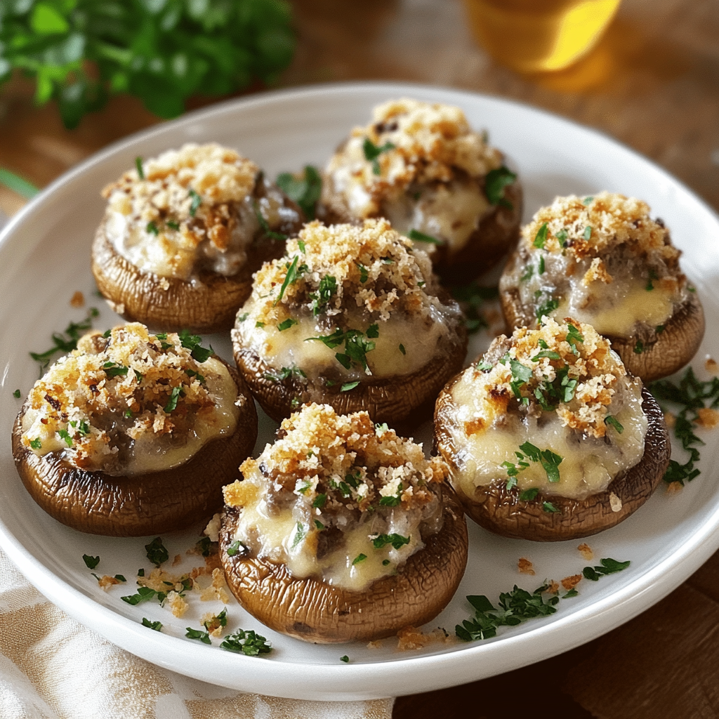Recipe preparation for Tasty Olive Garden Stuffed Mushrooms