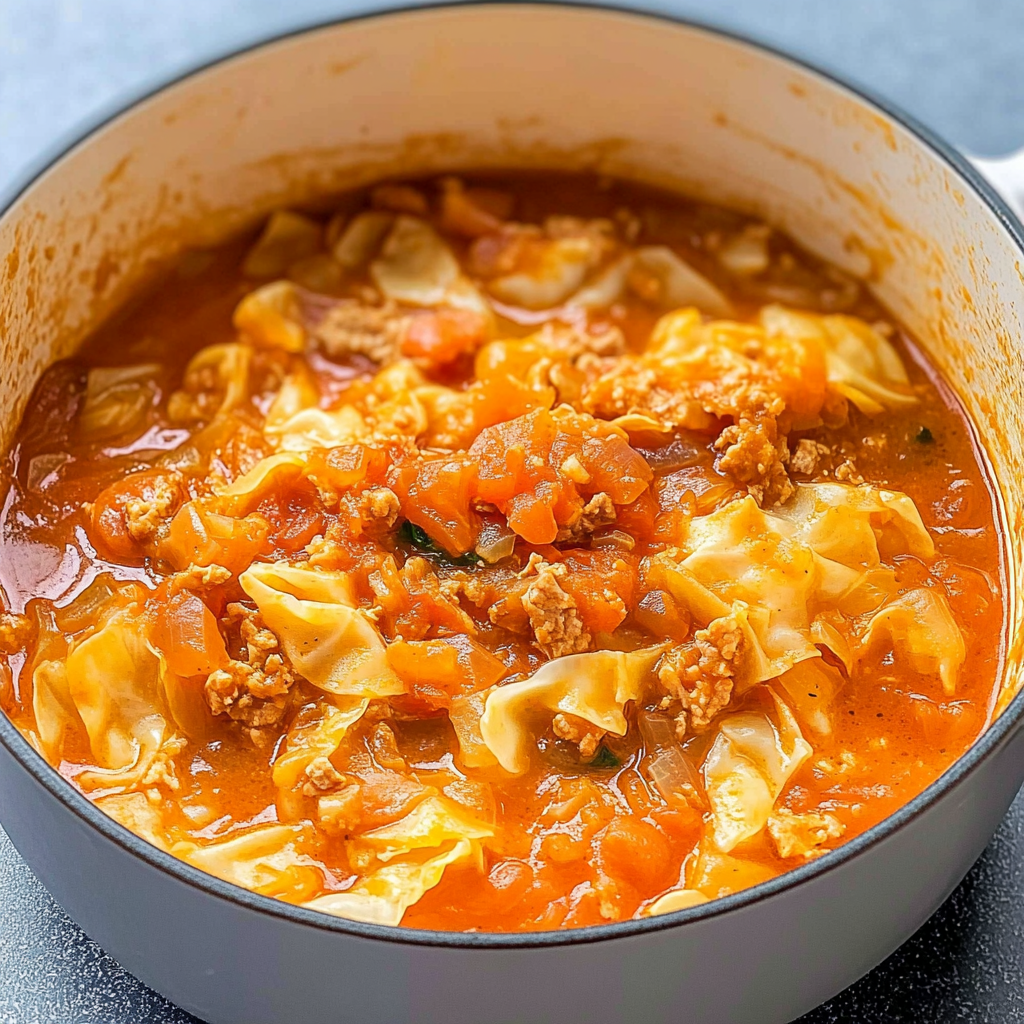Recipe preparation for Cabbage Roll Soup