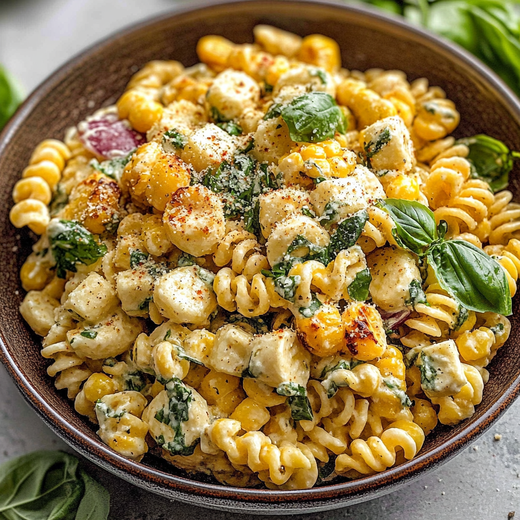 Recipe preparation for Street Corn Pasta Salad