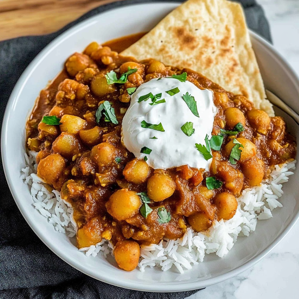 Recipe preparation for Chickpea and Potato Curry Recipe