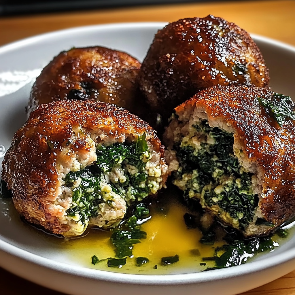 Recipe preparation for Wholesome Spinach Garlic Meatballs