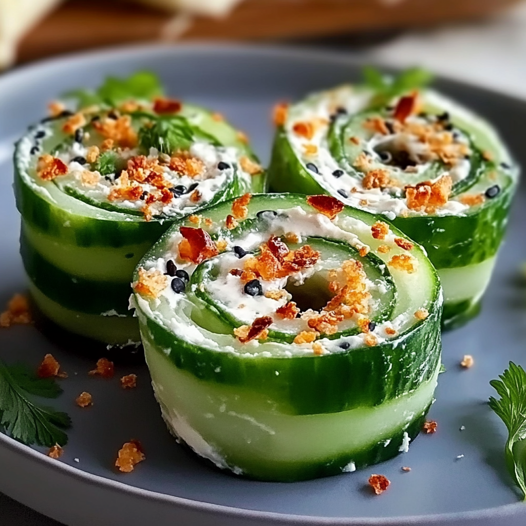 Recipe preparation for Crunchy Chicken Salad Cucumber Roll-Ups
