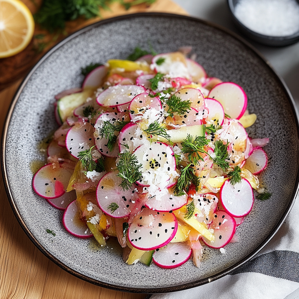 Recipe preparation for Gordon Ramsay Radish Salad