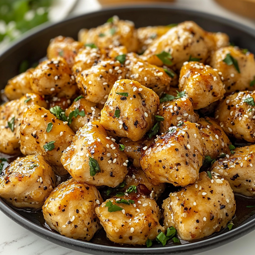 Recipe preparation for Garlic Butter Chicken Bites