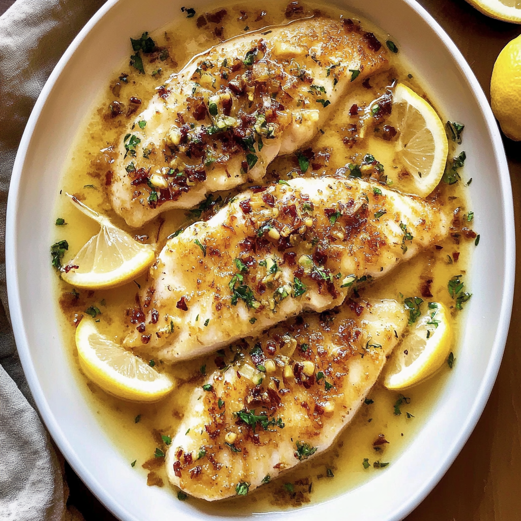 Recipe preparation for Baked Lemon Garlic Butter Tilapia
