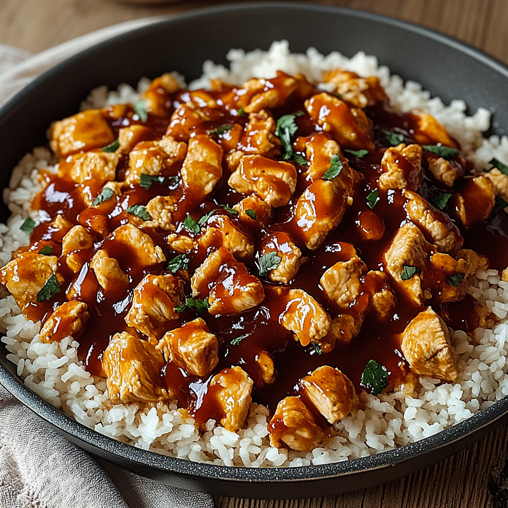 Recipe preparation for Smoky Chipotle BBQ Chicken Rice