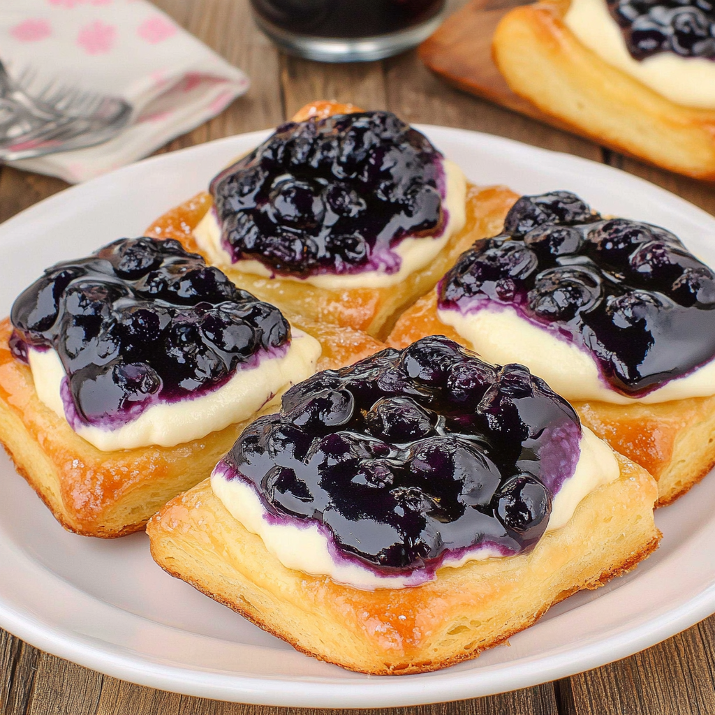 Recipe preparation for Blueberry Cream Cheese Danish