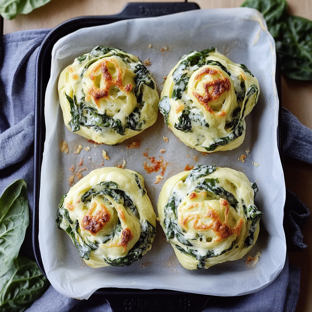Recipe preparation for Spinach Artichoke Swirls