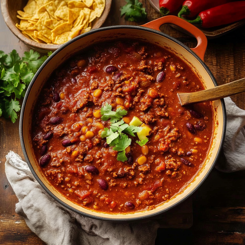 Recipe preparation for homemade chili
