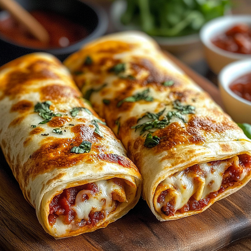 Recipe preparation for Baked Pizza Wraps