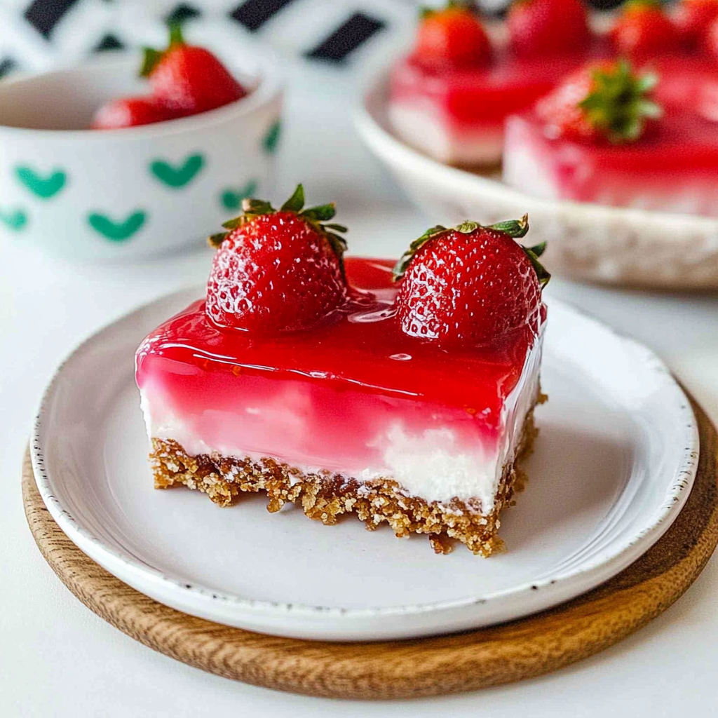 Recipe preparation for strawberry pretzel squares